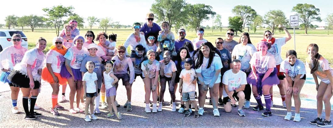 The Dimmitt Athletic Booster Club ended the school year with their 2nd Annual End of School Color Run complete with bright powder, costumes, an array of age groups and a lot of fun. Steven McDaniel, participant, was among the runners, making the run in Castro County his 236th Texas county to run in. His goal is to finish 18 more runs to finish all 254. Up next for the DABC is the 1st Annual DABC Basketball Tournament with coed teams on June 8.