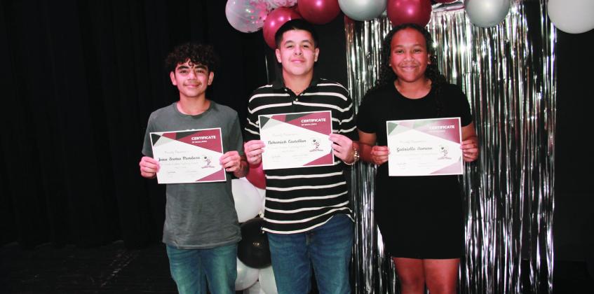 Fighting Heart Awards 8th Grade Boys - Joshua Hernandez 7th Grade Boys - Nehemiah Castellon 7th Grade Girls - Gabriella Hamlet Romero
