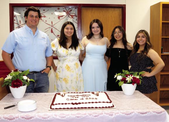 Top 10% Seniors for Tulia High School Class of 2026: Luke Moore, Brianna Evans, Avary Wesley, Scarlett Chavez, and Ana Barajas