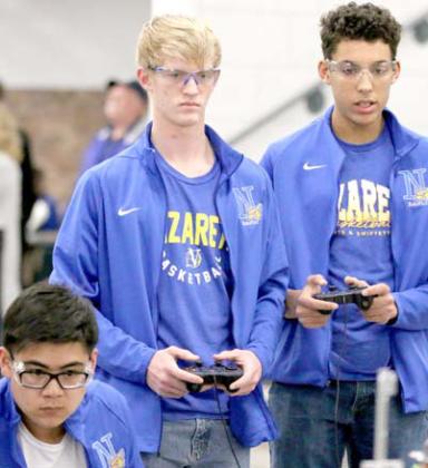 Nazareth Robotics #22952: Simon Snead, Reid Backus and Aiden Chea advanced to the semi-finals at the League Championship meet.