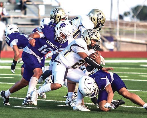 Bobcats Xaden Vargas goes in for the take down of the Memphis ball carrier on Friday night. (Dimmitt Sports Media photo)