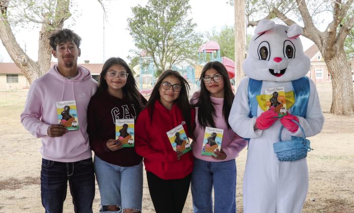 Easter Bunny and his helpers placed Easter eggs in Conner Park on Saturday. Jarvis Pastrana, Jordynn Briones, Mariah Briones, Mia Briones, And the Easter Bunny