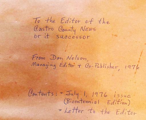 Time capsule reveals letter from CCN publisher Nelson
