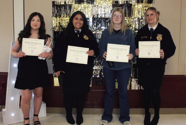 Radio Broadcast Team - Arabella Baggett, Mattalee Alvarez, Maddy Klein, and Skilee Cargill.