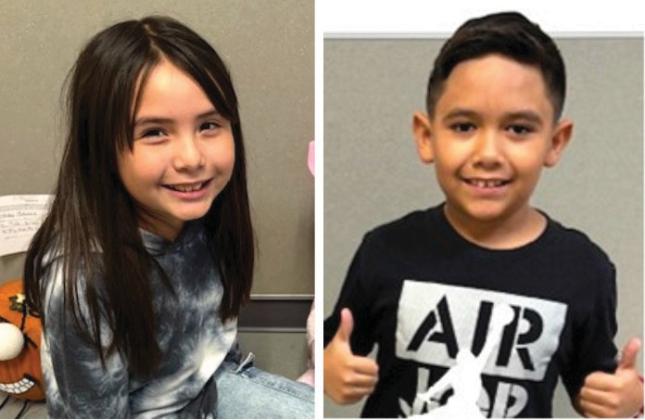 RES Pumpkin Contest 3rd grade Winners, Brionee Reyes and Hector Ocon.
