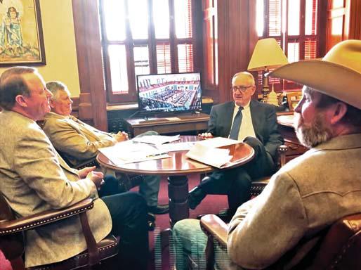 Castro County Farm Bureau Matt Gfeller and other farmers and ranchers met with various Texas lawmakers, including Rep. John Smithee (R-Amarillo), in Austin on April 2728. Among topics discussed was HJR 126 which aimed to protect the right to farming, ranching and other agricultural business and management in Texas.