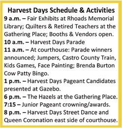 Harvest Day Schedules &amp; Activities