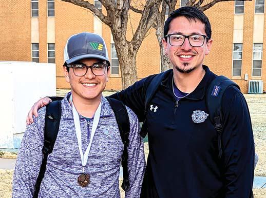 DHS Tennis/Boys Singles - Marco Chavez with Coach Holguin – third place at South Plains College.