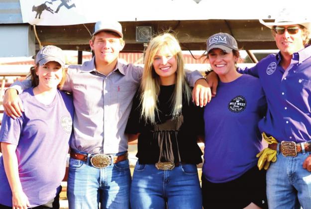 (Photo above) The Preserving Cowboy Heritage and Funding Scholarship awards were presented to Kari Schulte, Tye Schulte and Grace Huseman at the roping and wild west show.