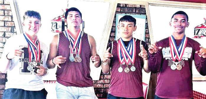 Hart High School Boys 4x100 Relay Team placed second at Area. Team members include Noah Marin, Ely Hernandez, Hugo Perez, Tradien Worsham.