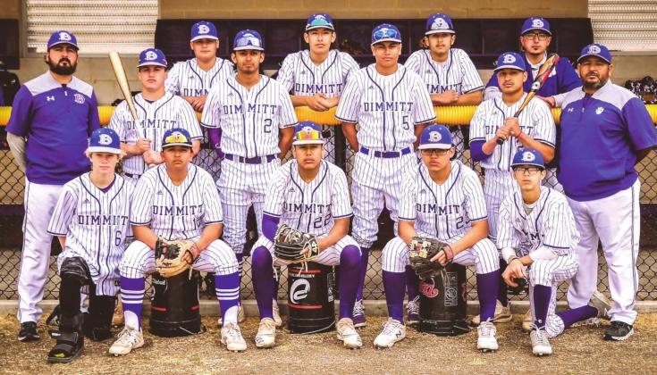 Dimmitt Bobcats Varsity Baseball: #1 Javier Fuentes, #2 Javion Casas, #3 Trey Aquero, #4 Mario Lopez, #5 Ryan Nino, #6 Daegan Robertson, #7 Xayvion Gonzalez, #8 Santiago Chavez, #10 Cristian Hernandez, #11 Edwin Macias, #12 Oscar Rodriguez, #13 Jorge Pena, #21 Victor Flores, #22 Jose Medina, #23 Juan Anima. Coaches: Jesus Quiroz, Gerardo Prieto, Zach Holguin (photo by Crystal Nino)