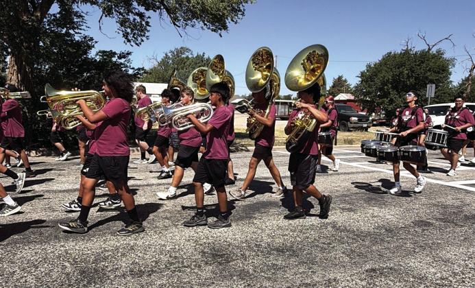The Mighty Maroon Marching Band participated in its annual March A Thon fundraiser Tuesday, August 18 in and around Hereford. (BRAND pho-