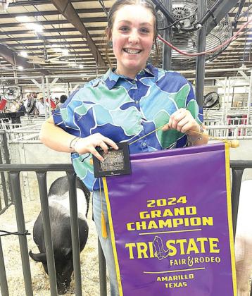 Nazareth FFA Autumn Birkenfeld won Grand Champion Barrow with her Yorkshire at the Tri State Fair Youth Barrow Show this past weekend. She also placed 6th with her Duroc in Class 02.Other Naz exhibitors included Breyson Birkenfeld in the Class 14 Cross and Class 15 Cross, placing 7th in both of those.