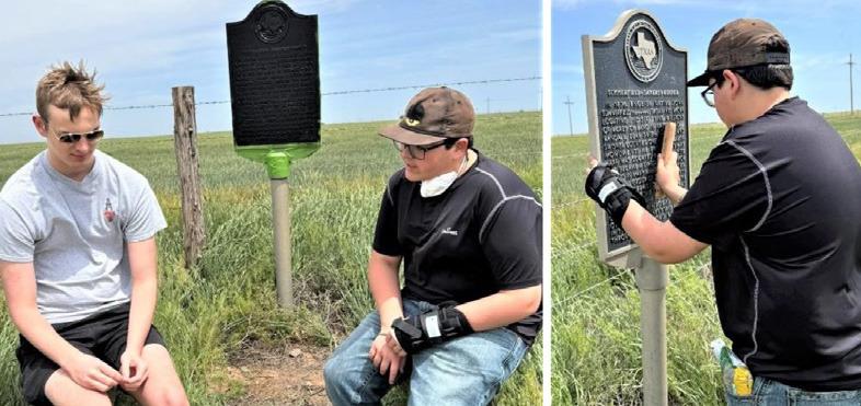 Castro County 4-H Spencer Acker and Remington Meador recently the Summerfi eld-Dameron Corner historical marker as a part of the Restoring History: One Marker at a Time. The will compete for a chance to compete at the competition. During the past two years, they have restored about half the historical markers in Castro County thus far.