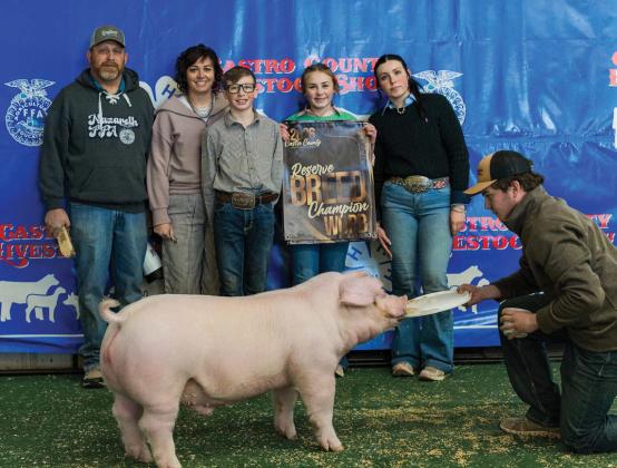 Addie Birkenfeld is pictured with her Reserve Breed Champion WOPB.