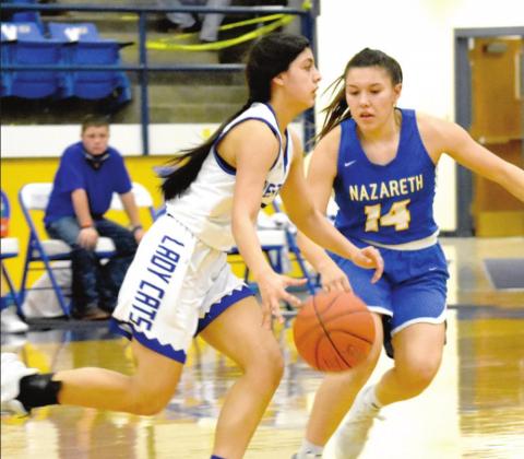 Swiftettes Makenzy Corrales on defense in the state semi-finals game.