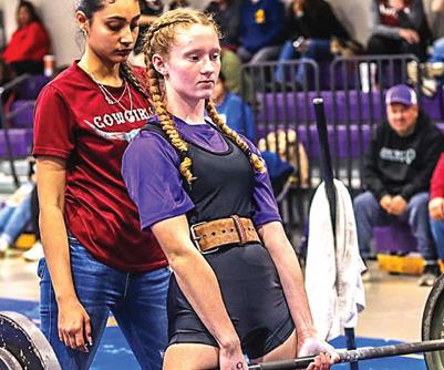 DHS powerlifter Ritzy Millican placed second in weight class 114 at the Dimmitt Powerlifting Meet. (Dimmitt Sports Media/DHS)
