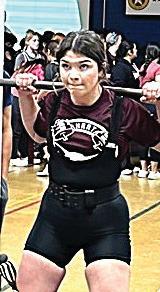 HHS powerlifter Briana Nalley won weight class 148 at the Dimmitt Powerlifting Meet.(Dimmitt Sports Media/DHS)