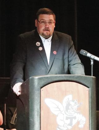 Cory Acker was the Veterans Day speaker