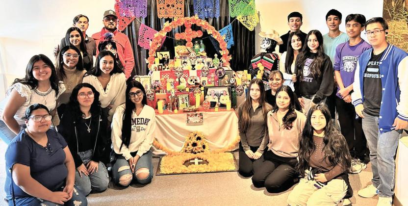 The Dimmitt High School Spanish Club participated in the Día de los Muertos ofrenda event at the Panhandle-Plains Historical Museum in Canyon. The students created an alter that honors loved ones and celebrates the Mexican tradition.