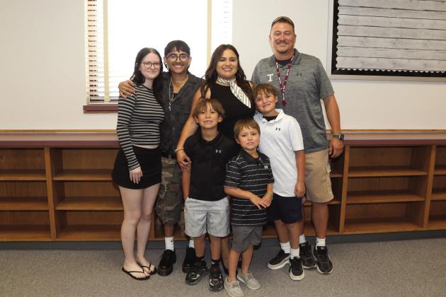 Tulia Junior High School Principal Mariana Cordova and her family Anistyn, Ayden, Cruz, Hanley, Bostyn, and Trevor.