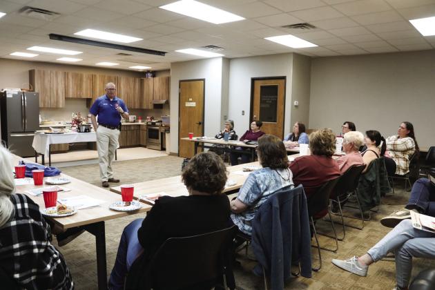 Tulia Police Chief Paul Brown presented information about Women’s Safety during the Country Friends Extension Education Community meeting.