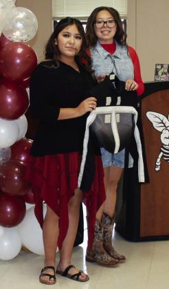 2026-2027 Drum Majors Selestina Hernandez and Ava Comans