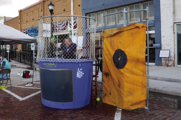 Tulia High School Principal Lynett Walker spent some time in the Dunking Booth
