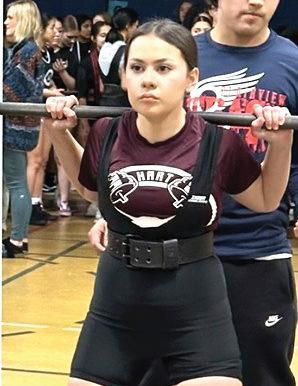 HHS Brianna Nalley, weight class 148, second place, Plainview Invitational Powerlifting meet.