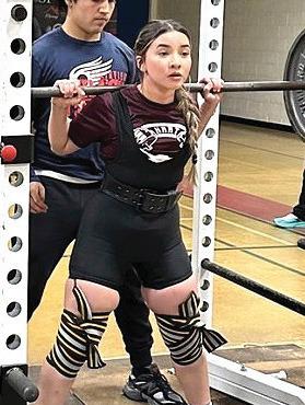 HHS Hannah Hernandez, weight class 123, fifth place, Plainview Invitational Powerlifting meet.