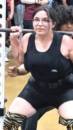 HHS Mia Lopez, weight class 220, third place, Plainview Invitational Powerlifting meet.