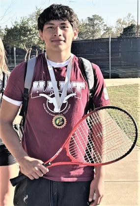 The Hart High School tennis team played at a tournament in Lubbock last Thursday. Dominic Dominguez placed 3rd in boys singles; Noah Marin, 4th, boys singles; Carolina Cardoza, 4th, girls singles; and Braelynn Geopfert and Jayben Juzaino, 4th in mixed doubles.