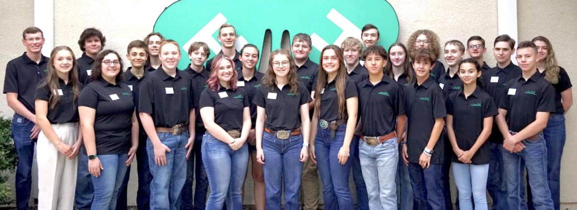 District 2 STEM Ambassadors Spencer Acker, Castro County, Mason Scott and Annie Watson, Lynn County , and Jeremy Burt, Lamb County, joined other 2023-- 2024 Texas 4-H STEM Ambassadors this past weekend at the Texas 4-H Center in Brownwood to practice ‘Elevator Speeches,” shoot off water rockets, navigate a ropes course, and learn about citizen science as a part of team building and planning out the rest of the year.