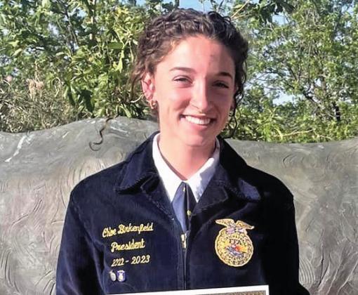 This past Thursday, Nazareth graduate and FFA chapter memberChloe Birkenfeld won the $20,000 Texas FFA scholarship sponsored by Houston Livestock Show and Rodeo. There were 150 finalists competing for scholarships.