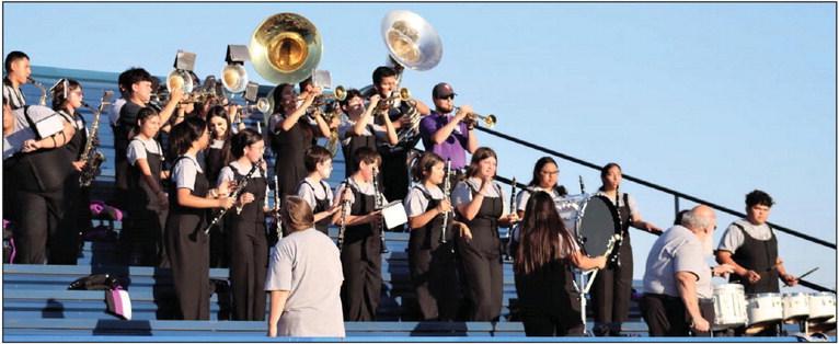 The Bobcats Marching Band cheered their team on at Friday night’s game. (Dimmitt Sports Media)