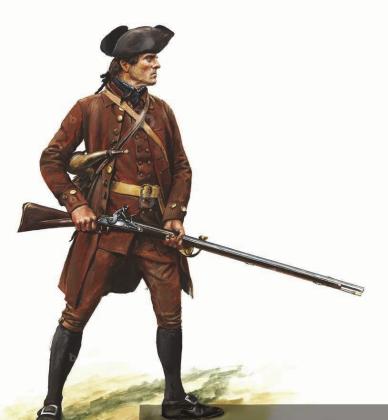 STANDING FOR SOMETHING--Colonial volunteers brought their Pennsylvania and Kentucky long rifles to early engagements with British troops in the American Revolution. Their proficiency with rifles came naturally, as the skill was required to put food on the table and to defend their homes. As the country moved forward, these skilled hunters would also become passionate conservationists.