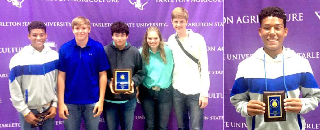 Nazareth FFA Homesite team competed at the Area contest held at Tarlton State University in Stephenville last Wednesday and were the #2 team and headed for state competition. Max Snead was high point overall. Also competing were Caysen High, Harrison Meador, Maddie Leochner and Payton Durbin.