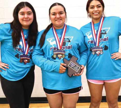 DHS Women’s Powerlifting Team (THSWPA Regionals - Equipped) - Regional Qualifiers competed at Eldorado this past weekend with three lifters earning medals. Yadira Esqueda placed 1st in weight class 242 (State Qualifier); Estreya Rubio, 2nd in weight class 165 (State Qualifier); and Maria Lopez, 3rd in weight class 181. (DISD photo)