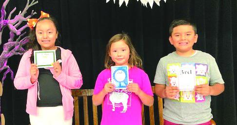 Third Grade: 1st-Krystal Perez, 2nd-Zabri Rivera, 3rd-Levi Ontiveros