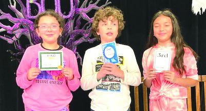 Fourth Grade:1st-Seiry Morales, 2nd-Nehemiah Hedrick, 3rd-Adabella Galan