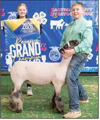 NAZ SHOW-Rylee Scholz (left) and Reed Scholz took top honors during the Nazareth Stockshow Lamb Show. Rylee is shown with her Grand Champion Lamb and Reed with his Reserve Grand Champion Lamb. Copper Farris – Yorkshire Breed Champion