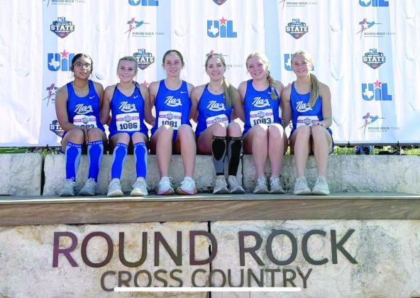 Congrats to the Nazareth Swiftette CC team on a great season finishing eighth overall at the UIL State Cross Country meet last week. Individual results were Madison Brockman - 42nd; Jolee Pigg - 64th; Bridget Osterkamp - 85th; Mallory Wilhelm - 86th; Zeli Olivas - 112th; and Aubree Rowland - 123rd.