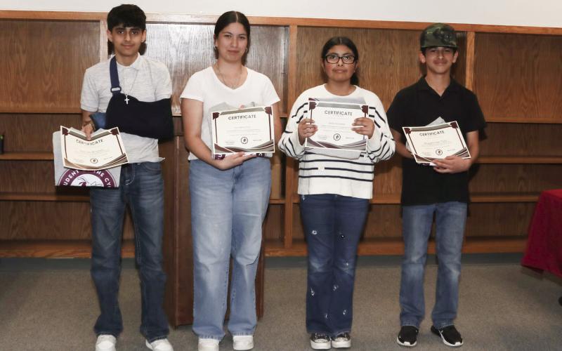 Tulia Junior High Recognitions 8th Grade-Marcos Briones, 8th Grade-Isa’Bella Cruz, 6th Grade-Bella Gonzales, and 6th Grade-Khaydin Del Toro