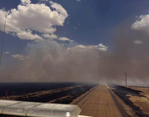 Castro County First Re- sponders and fire depart - ments from Dimmitt, Naz areth and Hart have been busy since last week fight - ing a number of wild fires in the Texas Panhandle. This week, local departments pitched in to help control a fire near Kress. Fires in the Amarillo and Canyon area continue to be monitored. (Courtesy photos)