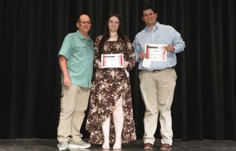 Aaron Ross Memorial Scholarship presented by Phil Zolman – Avary Wesley and Luke Moore