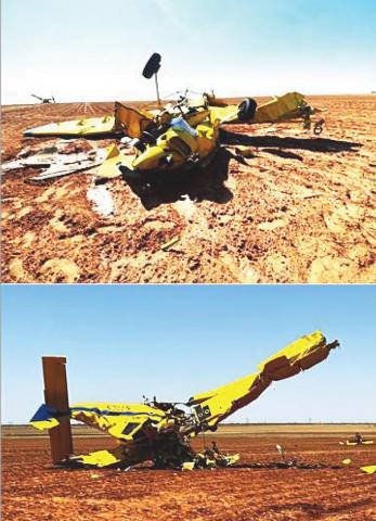 A crop-dusting midair crash in Cochran County is being investigated after two Air Tractor pilots collided while spraying a cotton field, killing one pilot and injuring another. Photo courtesy of Cochran County Sheriff’s Office.