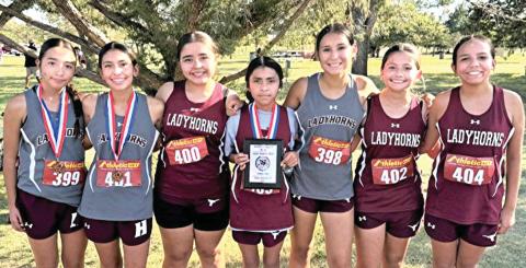 Hart Junior High Cross Country runners finished their season with great success. The girls team finished second in district. Team members are Lexi Cisneros, MIa Longoria, Savannah Corrales, Mairany Florentino, Sadie Carrasco, Janeth Morales, and Camila Perez. Individual medalists for the girls were Lexi Cisneros, 3rd Place; Mia Longoria, 6th Place, and Mairany Florentino, 7th place. Coaches for the XC teams are Cailin Neudorf and Corie Longoria.