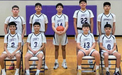 The Dimmitt Middle School Bobcats 8th grade team went undefeated this season 13-0, earning the District Championship.