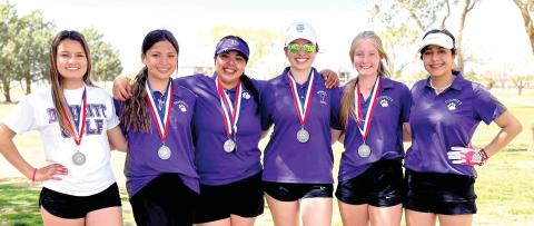 The DHS Bobbies Golf team finished up with district and finished up and qualifi ed as the second-place team. Alexis Quiroz won second place individual. Team members include Mercedes Peralta, Emma Conyers, Camila Madrigal, Renata Rodriguez, Alexis Quiroz, Bray Chavira and Cayley Carrasco.