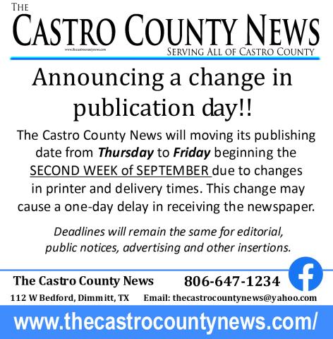 Castro County News Publication Day